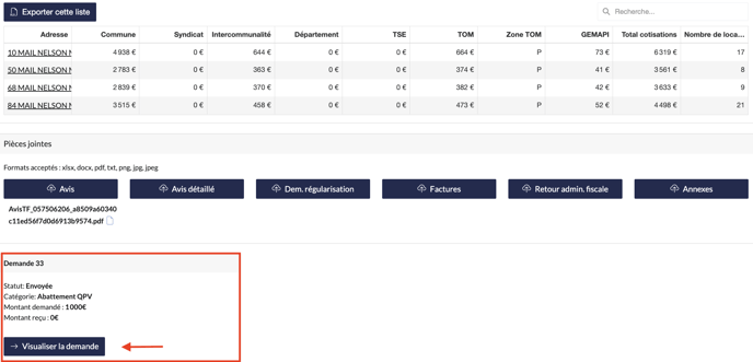 affichage demande dans avis